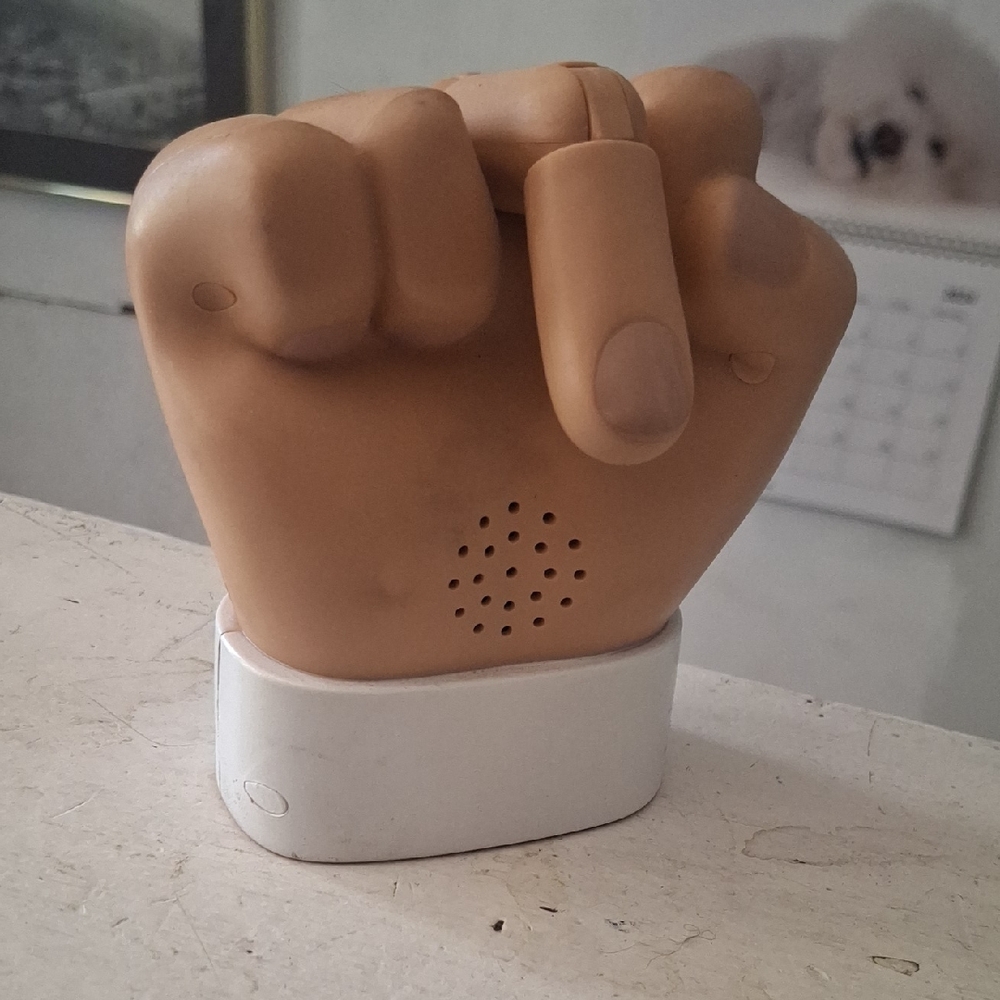 Novelty Talking Hand Figurine - Flesh Tone with White Base